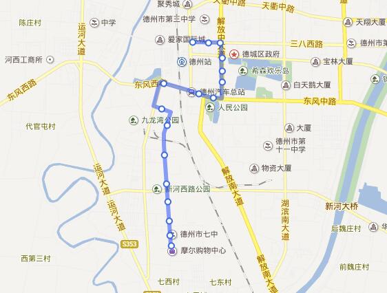 德州公交线路:德州公交15路站点