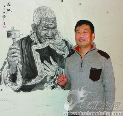 崔鹏举和他的人物画《虔诚》木刻字作品《成也萧何