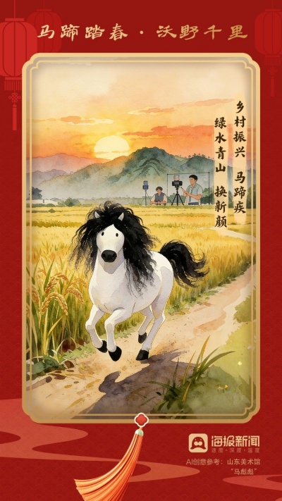 新春海报丨齐风鲁韵驰骏马，海岱春潮启新篇